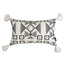 Black/White Tassle Kussenhoes | 30x50 cm | Polyester