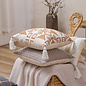 Coffee/White Tassle Kussenhoes | 45x45 cm | Polyester