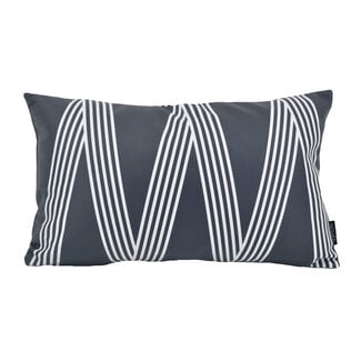 NOVÉE Zwart/Wit Zigzag - Outdoor | 30 x 50 cm | Kussenhoes | Polyester