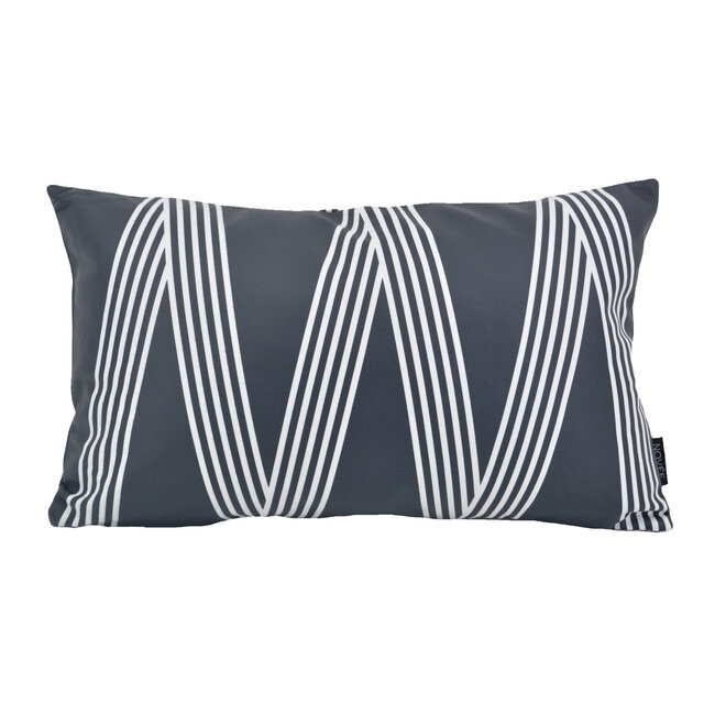 Zwart/Wit Zigzag - Outdoor | 30 x 50 cm | Kussenhoes | Polyester