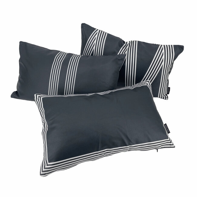 Zwart/Wit Rechthoek - Outdoor | 30 x 50 cm | Kussenhoes | Polyester