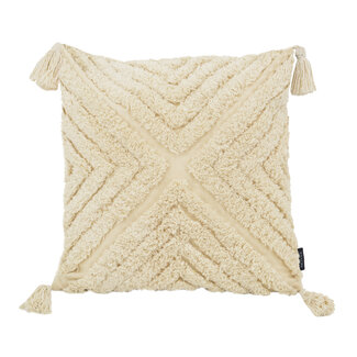NOVÉE June Boho Ecru Kissenbezug | 45x45 cm | Baumwolle