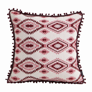 NOVÉE Pompom Aztec Boho | 45 x 45 cm | Kussenhoes | Katoen/Polyester