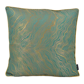 NOVÉE Zinzi Gold / Green | 45 x 45 cm | Kussenhoes | Jacquard / Polyester