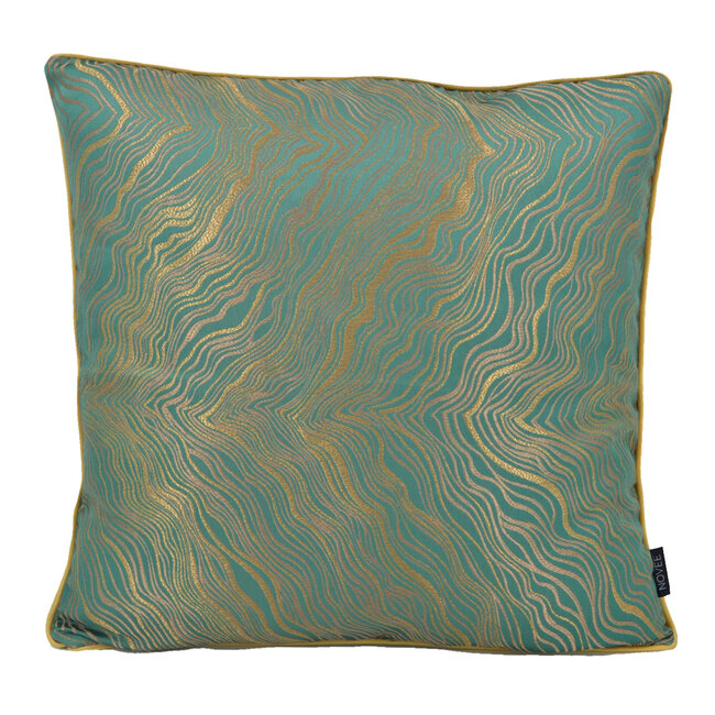 Zinzi Gold / Green | 45 x 45 cm | Kussenhoes | Jacquard / Polyester