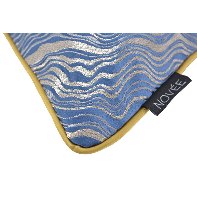Zinzi Gold / Blue | 45 x 45 cm | Kussenhoes | Jacquard / Polyester