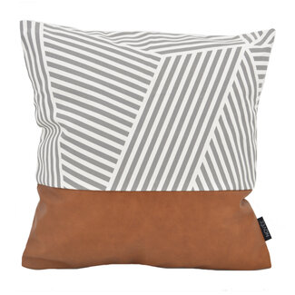 NOVÉE Vida Nova #2 Kussenhoes | 45x45 cm | Katoen/PU Leder