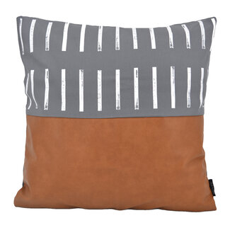 NOVÉE Vida Nova #3 Kussenhoes | 45x45 cm | Katoen/PU Leder