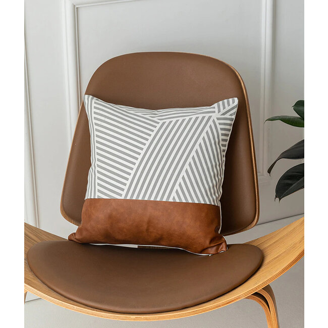 Vida Nova #2 Kissenbezug | 45x45 cm | Baumwolle/PU - Leder