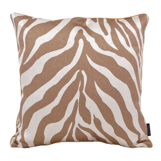 NOVÉE Brown Zebra | 45 x 45 cm | Kussenhoes | Jacquard/Polyester