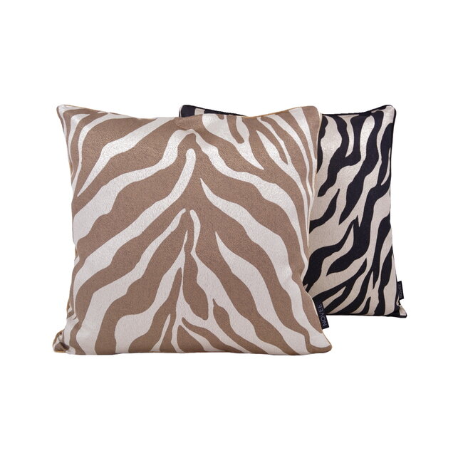 Brown Zebra Kussenhoes | 45x45 cm | Jacquard/Polyester