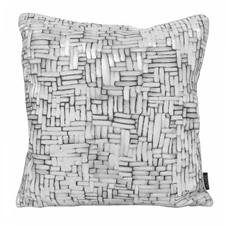 NOVÉE Silver Art Kussenhoes | 45x45 cm | Jacquard/Polyester