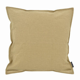 NOVÉE Washed Linen Khaki | 45 x 45 cm | Kussenhoes | Katoen/Linnen