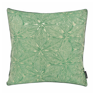 Gek op kussens! Velvet Green Flower | 45 x 45 cm | Kussenhoes | Velvet/Polyester