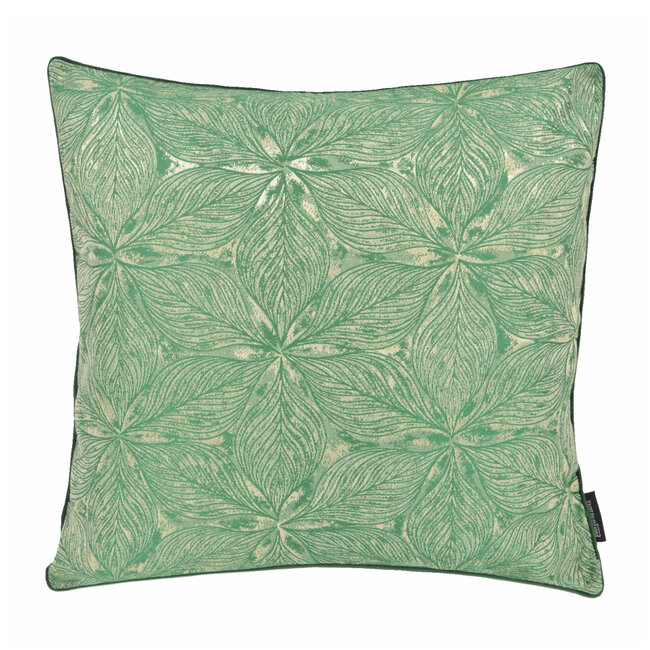 Velvet Green Flower | 45 x 45 cm | Kussenhoes | Velvet/Polyester