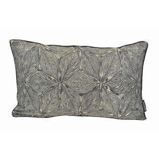 Velvet Black Flower | 30 x 50 cm | Kussenhoes | Velvet/Polyester