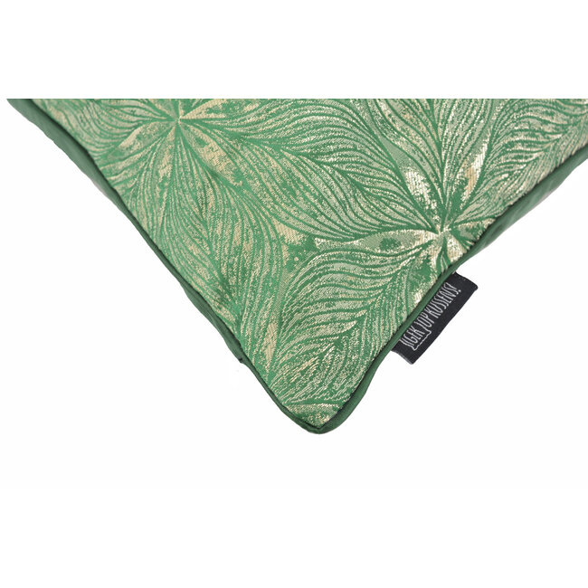 Velvet Green Flower | 30 x 50 cm | Kussenhoes | Velvet/Polyester