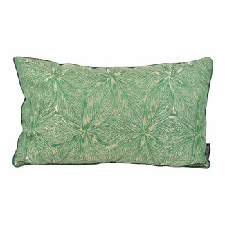 Gek op kussens! Velvet Green Flower | 30 x 50 cm | Kussenhoes | Velvet/Polyester