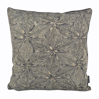 Gek op kussens! Velvet Black Flower | 45 x 45 cm | Kussenhoes | Velvet/Polyester