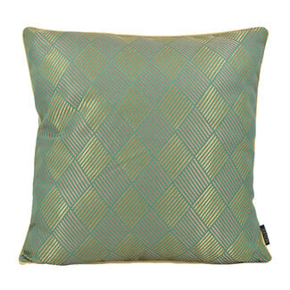 NOVÉE Luxury Checker Green | 45 x 45 cm | Kussenhoes | Jacquard / Polyester