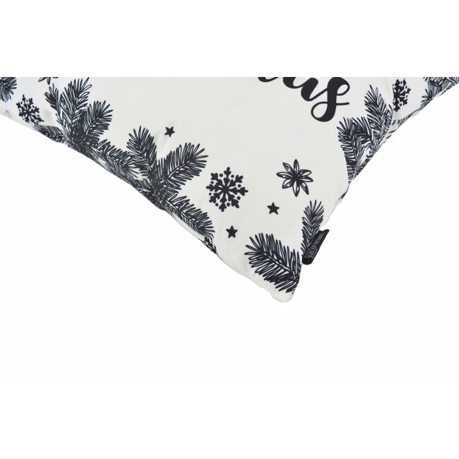 Black/White Christmas Kussenhoes | 45x45 cm | Katoen/Polyester