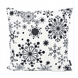 Zwart - Wit Sneeuw Kussenhoes | 45x45 cm | Katoen/Polyester