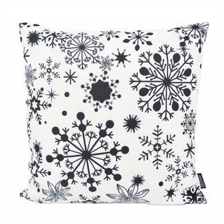 Gek op kussens! Zwart-Wit Sneeuw | 45 x 45 cm | Kussenhoes | Katoen/Polyester