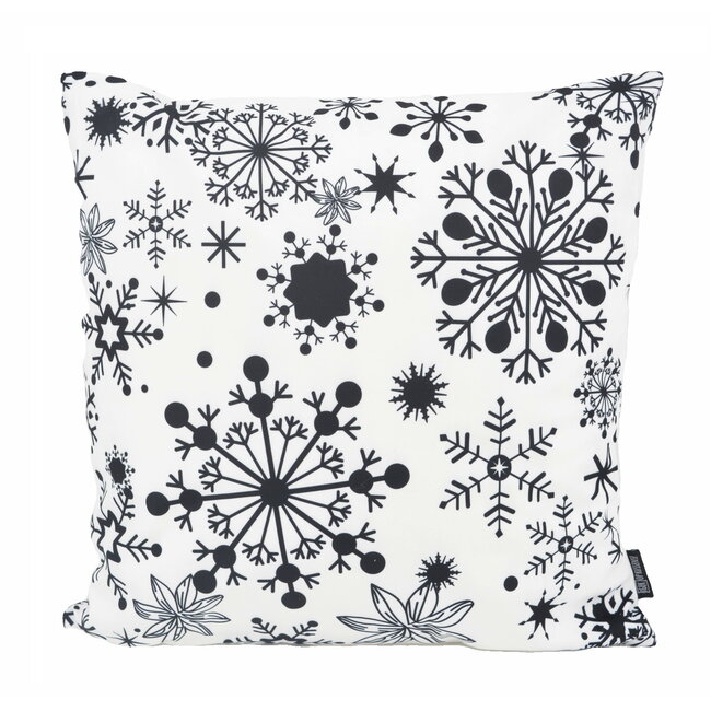 Zwart-Wit Sneeuw | 45 x 45 cm | Kussenhoes | Katoen/Polyester