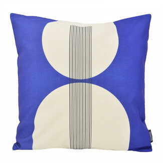 Gek op kussens! Royal Blue Abstract Kissenbezug | 45x45 cm | Baumwolle/Leinen
