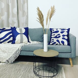Royal Blue Coral Kussenhoes | 45x45 cm | Katoen/Linnen