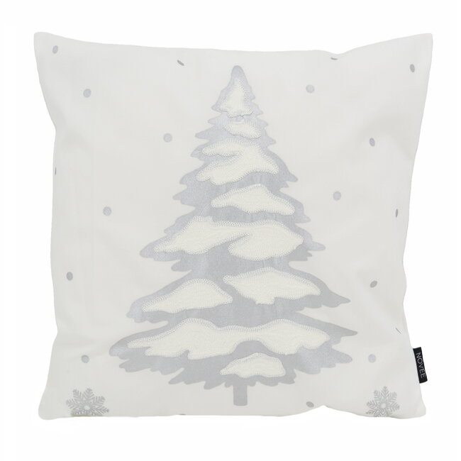 Kerstboom Zilver | 45 x 45 cm | Kussenhoes | Katoen/Polyester