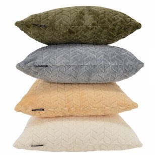 Pluche Botergeel Kussenhoes | 45x45 cm | Polyester