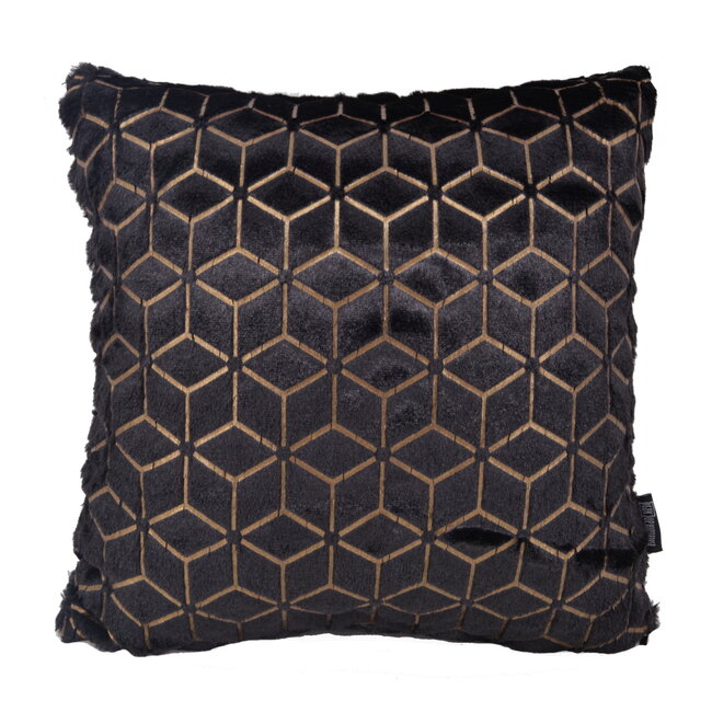 Black/Gold Geometric | 45 x 45 cm | Kussenhoes | Polyester