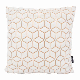 Gek op kussens! Cream/Gold Geometric | 45 x 45 cm | Kussenhoes | Polyester