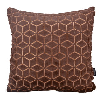 Gek op kussens! Brown/Gold Geometric | 45 x 45 cm | Kussenhoes | Polyester