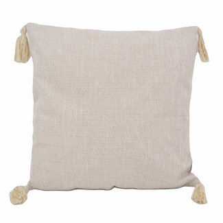 Gek op kussens! Tassle Washed Cream | 45 x 45 cm | Kussenhoes | Katoen