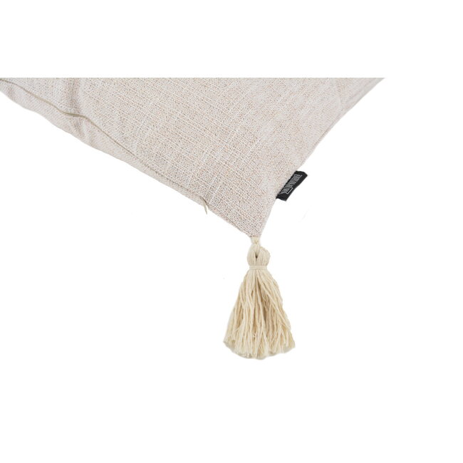 Tassle Washed Cream Kussenhoes | 45x45 cm | Katoen