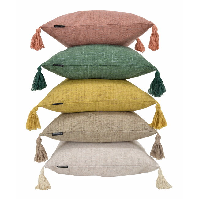 Tassle Washed Cream | 45 x 45 cm | Kussenhoes | Katoen