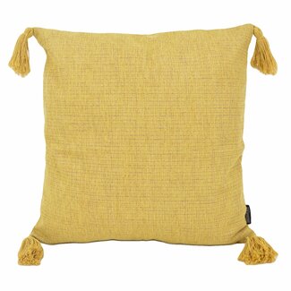 Gek op kussens! Tassle Washed Yellow | 45 x 45 cm | Kussenhoes | Katoen