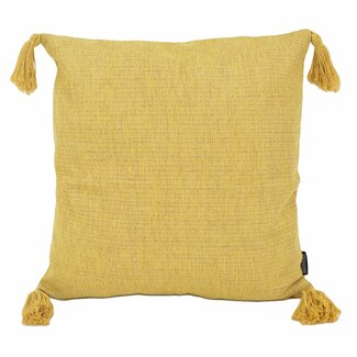 Gek op kussens! Tassle Washed Yellow Kussenhoes | 45x45 cm | Katoen
