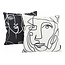 Sierkussen Abstract Face Black - Outdoor | 45 x 45 cm | Katoen/Polyester