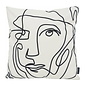 Sierkussen Abstract Face White - Outdoor | 45 x 45 cm | Katoen/Polyester