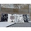 Sierkussen Abstract Face White - Outdoor | 45 x 45 cm | Katoen/Polyester