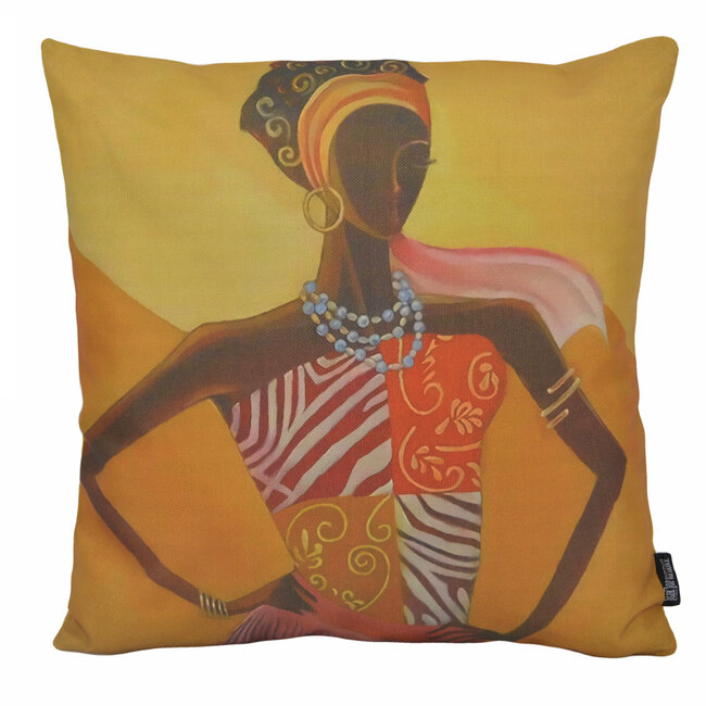 Sierkussen African Woman | 45 x 45 cm | Katoen/Linnen