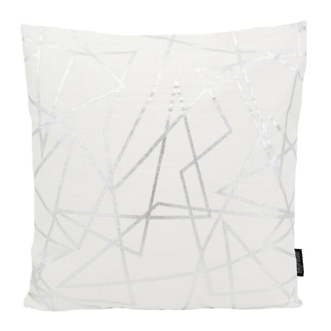 Sierkussen Azra Silver / White | 45 x 45 cm | Katoen