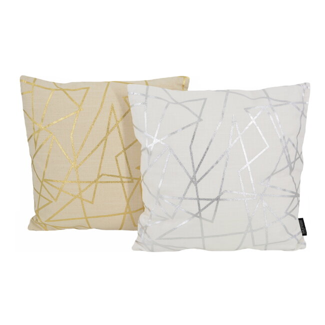 Sierkussen Azra Silver / White | 45 x 45 cm | Katoen