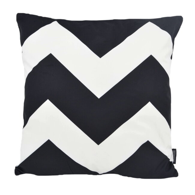 Sierkussen Big Black Chevron | 45 x 45 cm | Katoen/Polyester