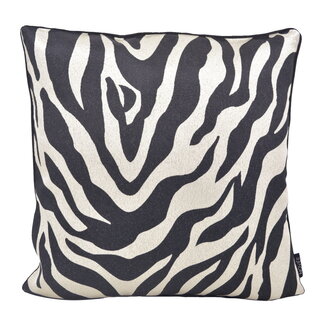 NOVÉE Sierkussen Black & Ivory Zebra | 45 x 45 cm | Jacquard/Polyester