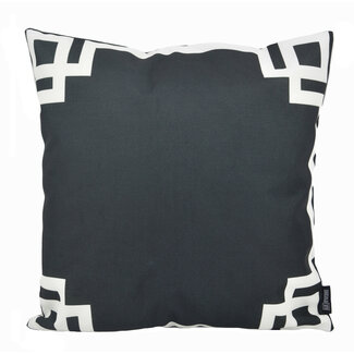 Gek op kussens! Sierkussen Black & White Greek Key - Outdoor | 45 x 45 cm | Katoen/Polyester