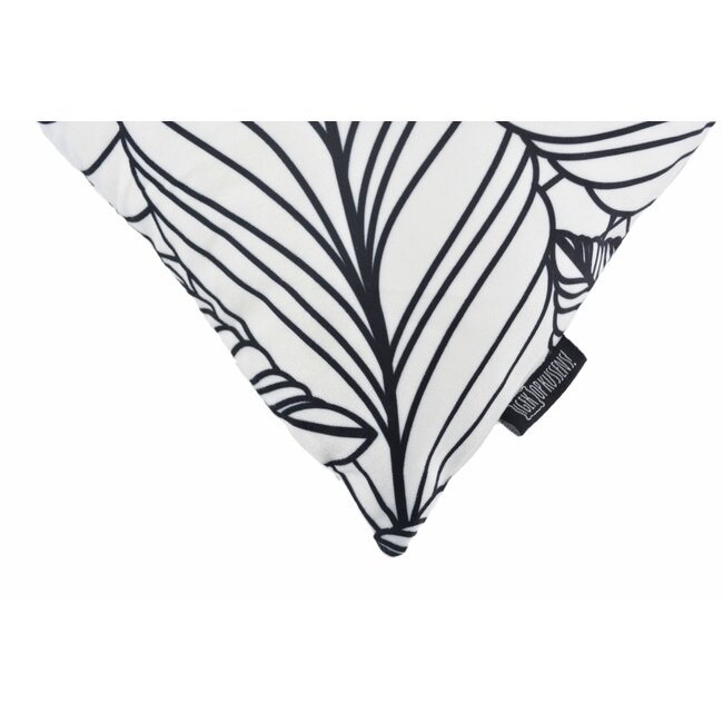 Sierkussen Black & White Leaves | 45 x 45 cm | Katoen/Polyester